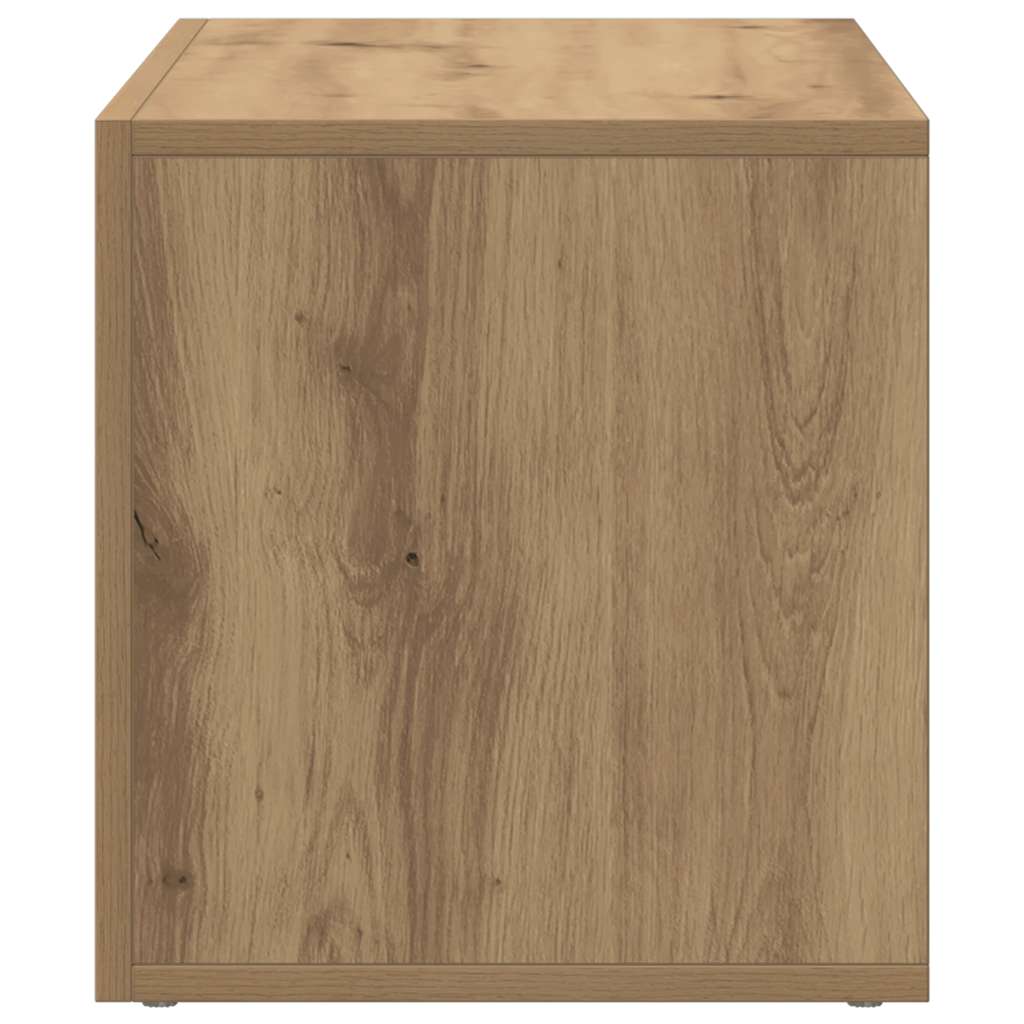 LP kézműves tölgy színű szerelt fa tárolódoboz 69,5x34x36 cm