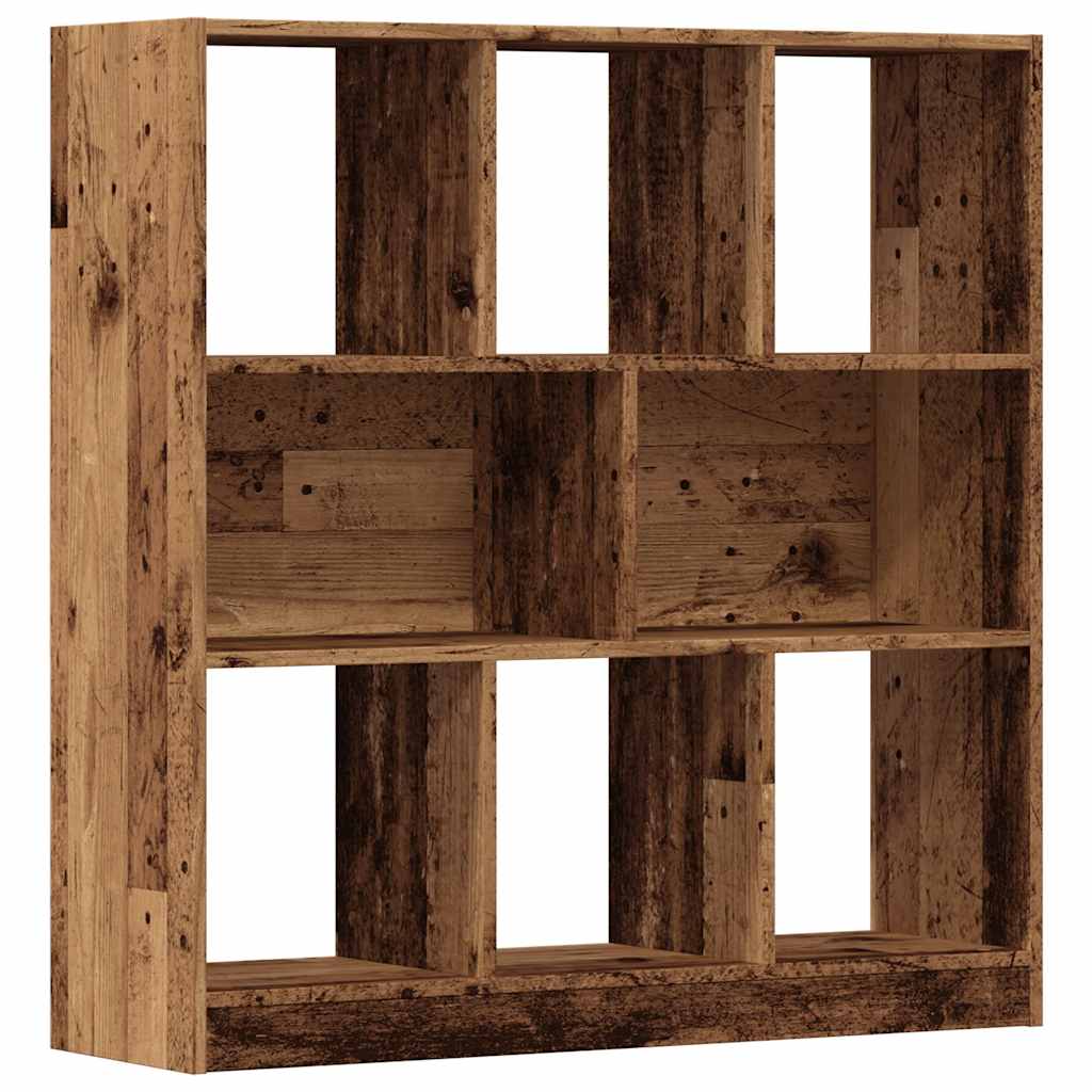 antik fa színű szerelt fa könyvszekrény 97,5 x 29,5 x 100 cm