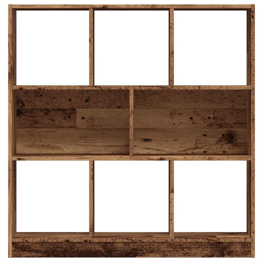 antik fa színű szerelt fa könyvszekrény 97,5 x 29,5 x 100 cm