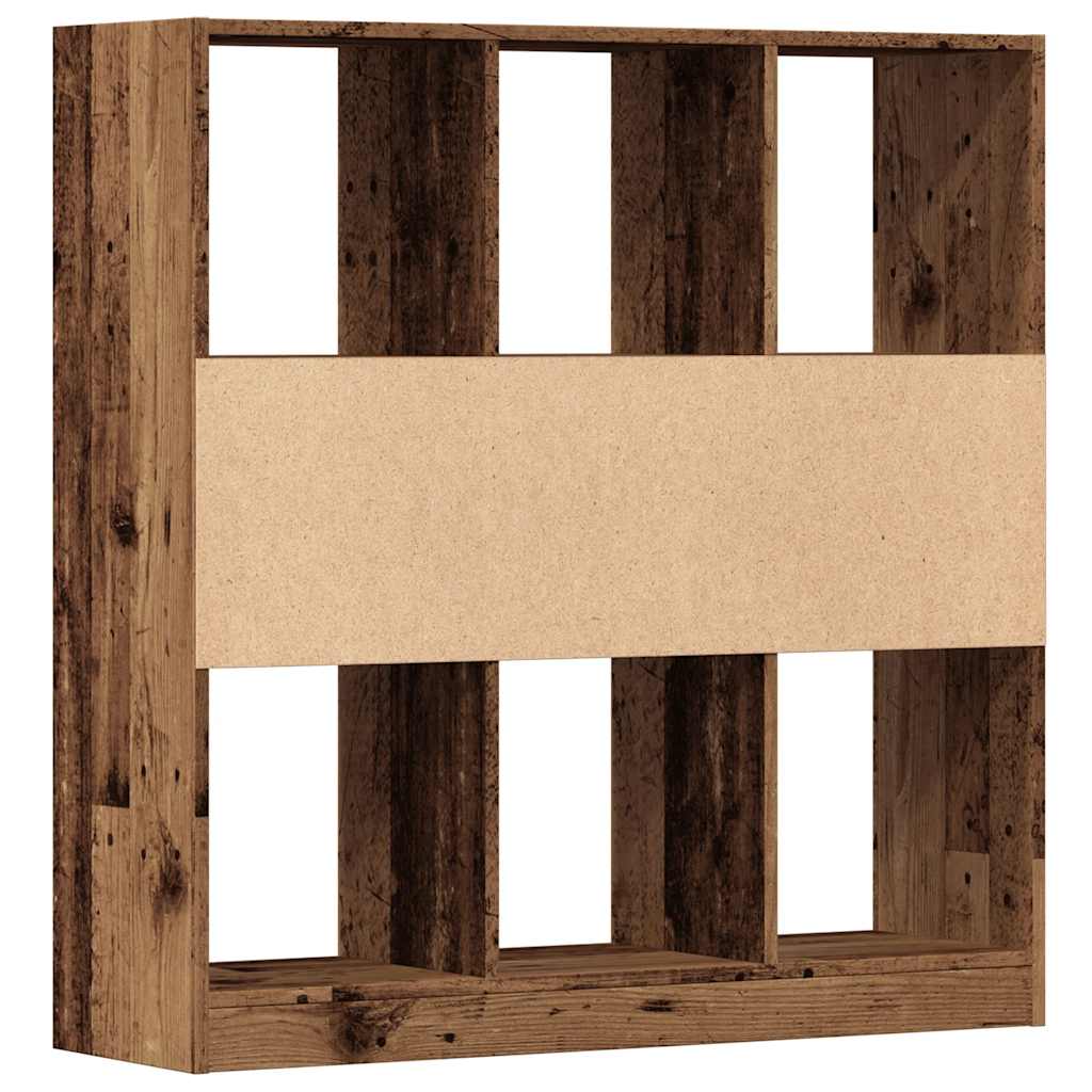 antik fa színű szerelt fa könyvszekrény 97,5 x 29,5 x 100 cm
