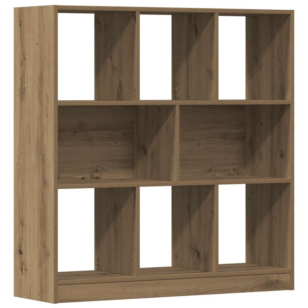 kézműves tölgy színű szerelt fa könyvszekrény 97,5x29,5x100 cm