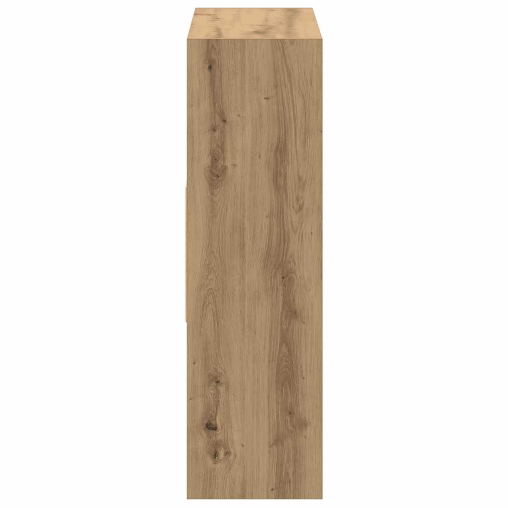 kézműves tölgy színű szerelt fa könyvszekrény 97,5x29,5x100 cm