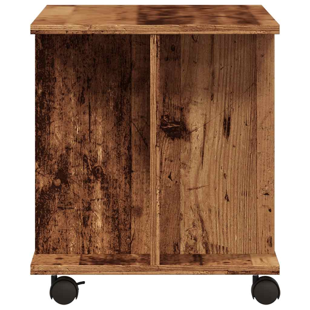 antik fa színű szerelt fa TV-szekrény görgőkkel 80 x 40 x 45 cm