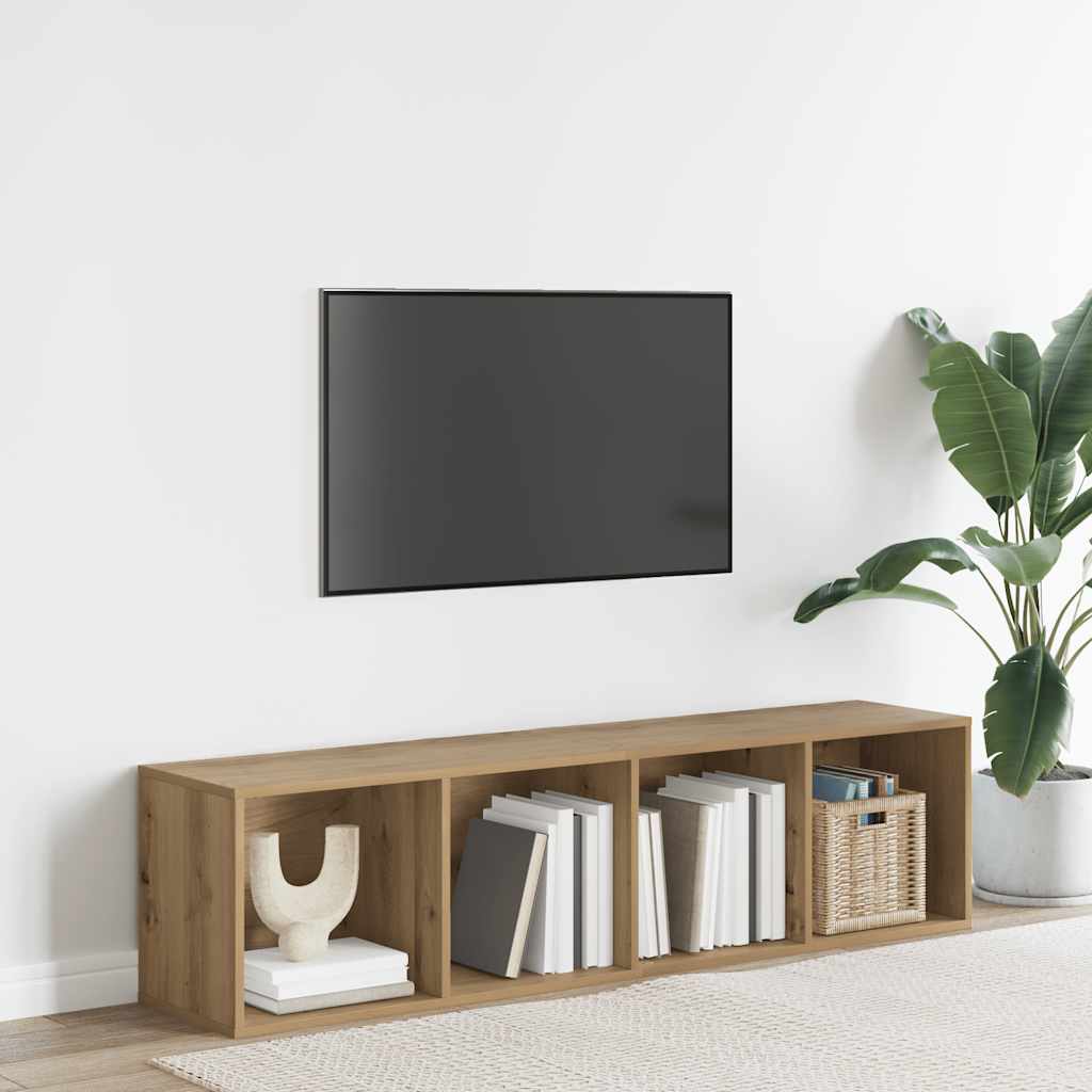 Könyvszekrény/TV szekrény kézműves tölgy 36x30x143cm műanyag fa