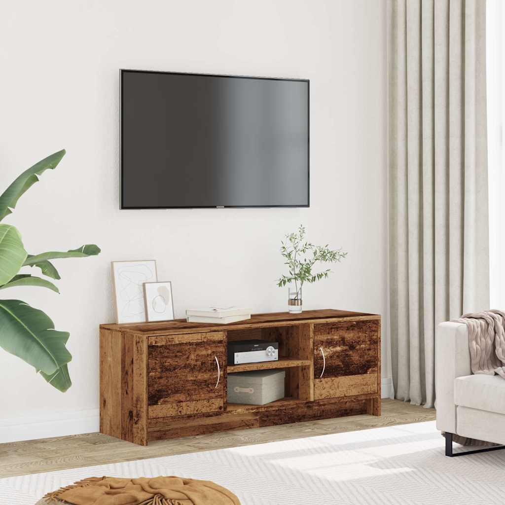 antik fa színű szerelt fa TV-szekrény 102 x 30 x 37,5 cm