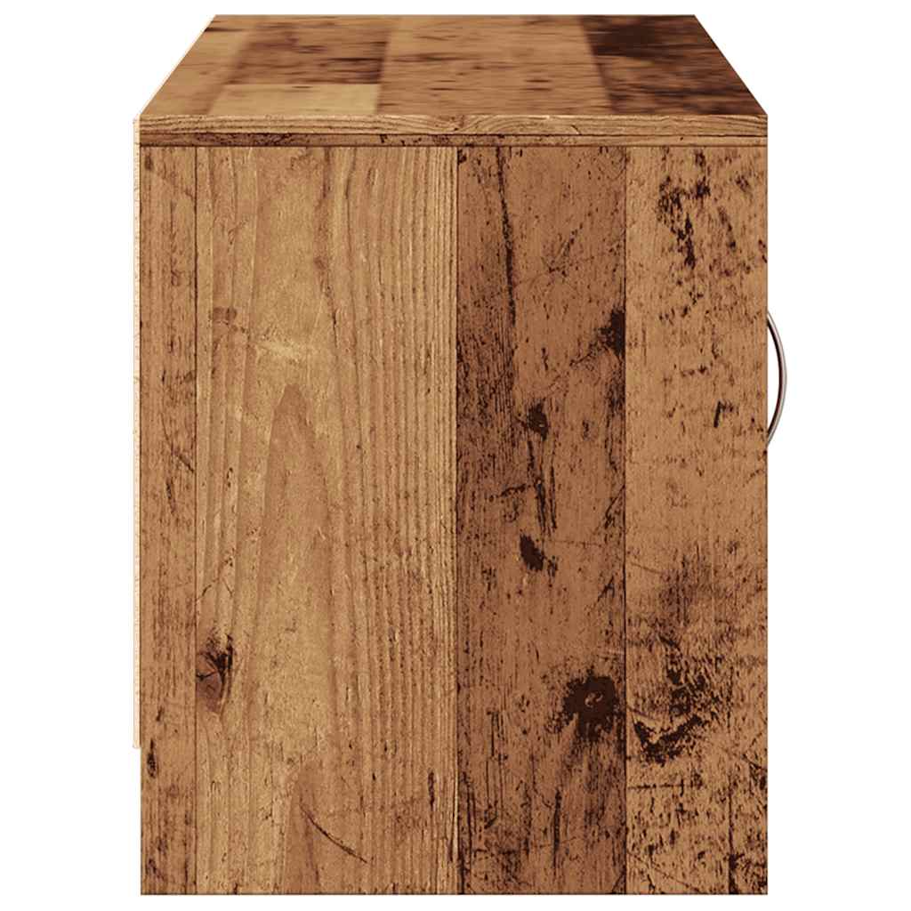 antik fa színű szerelt fa TV-szekrény 102 x 30 x 37,5 cm