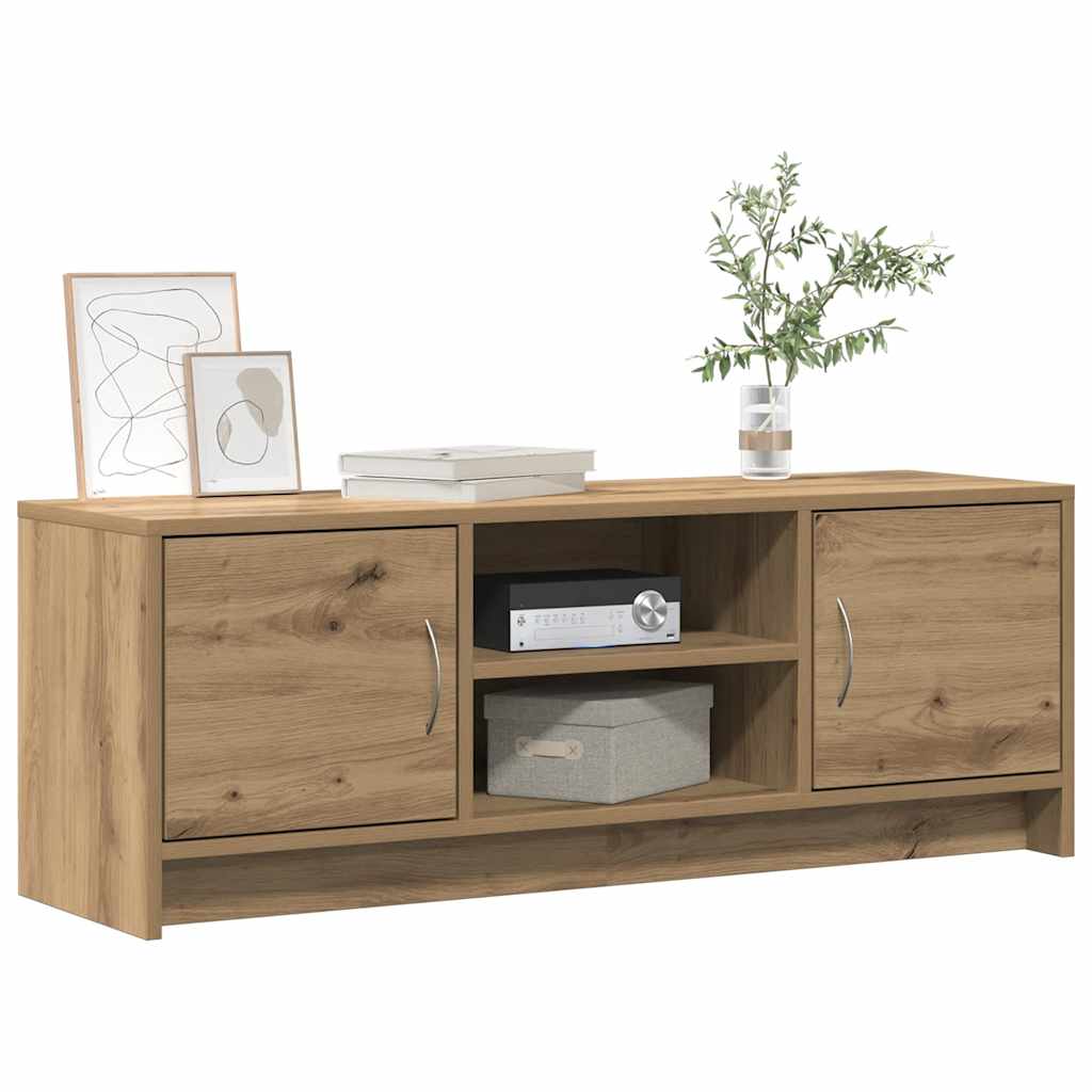 kézműves tölgy színű szerelt fa TV-szekrény 102x30x37,5 cm