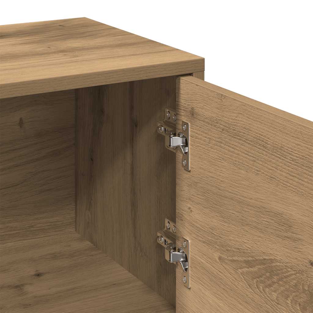 kézműves tölgy színű szerelt fa TV-szekrény 102x30x37,5 cm