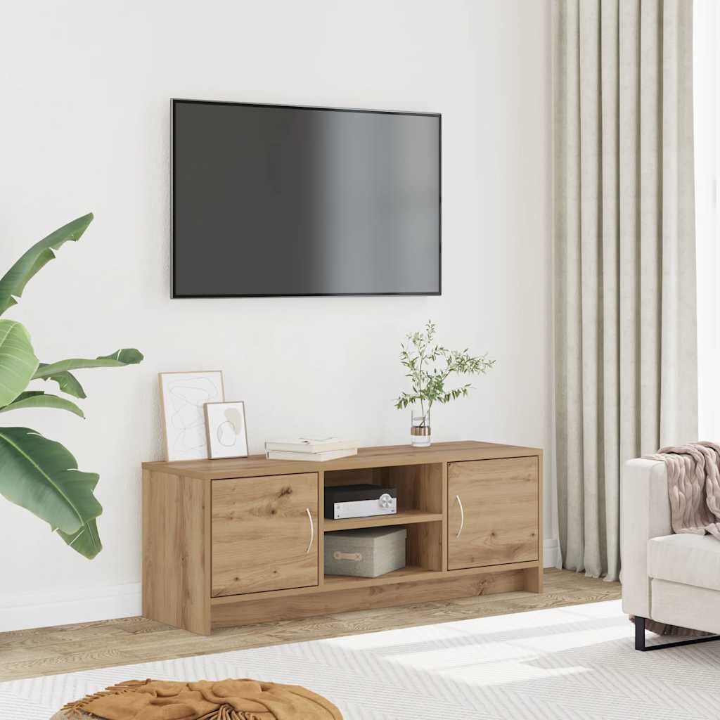 kézműves tölgy színű szerelt fa TV-szekrény 102x30x37,5 cm