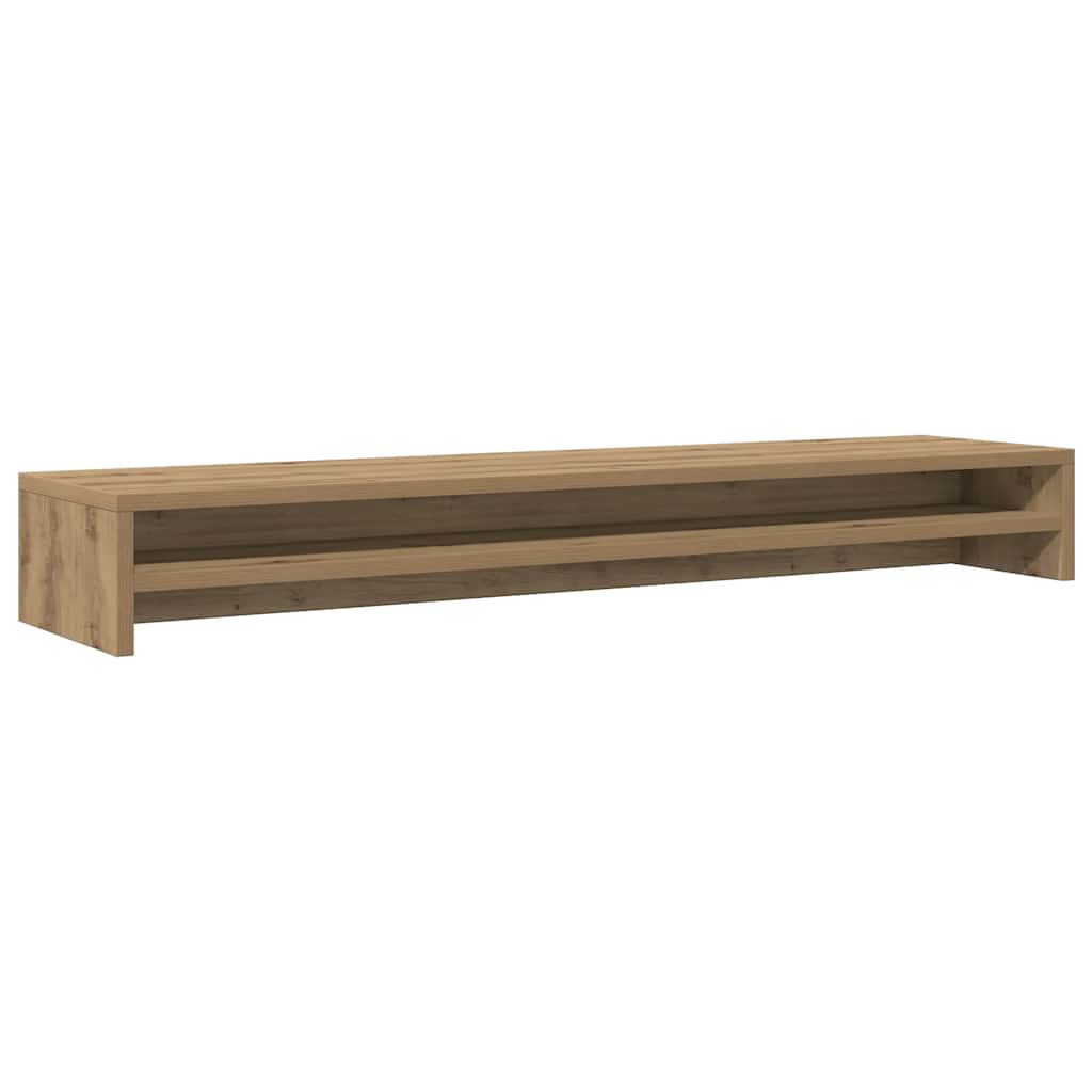monitorállvány kézműves tölgyfa 100 x 24 x 13 cm redőzött fa