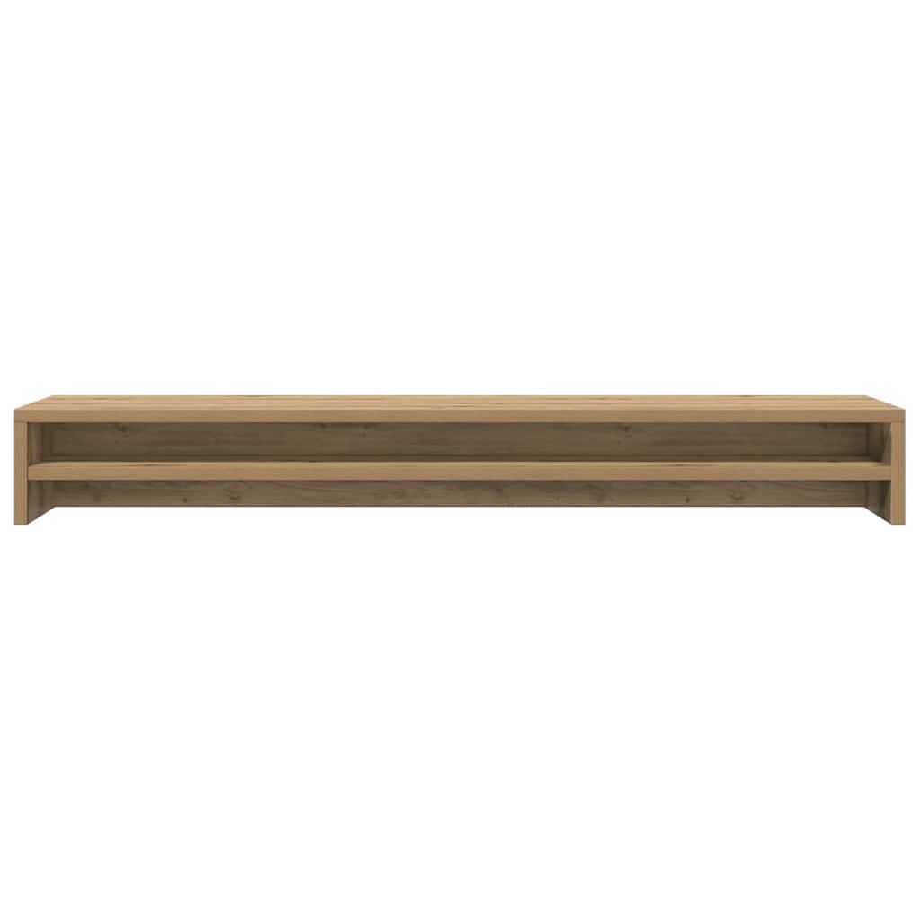 monitorállvány kézműves tölgyfa 100 x 24 x 13 cm redőzött fa