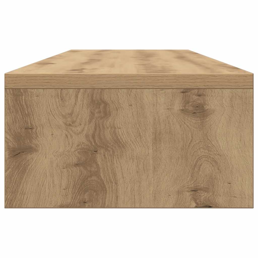 monitorállvány kézműves tölgyfa 100 x 24 x 13 cm redőzött fa