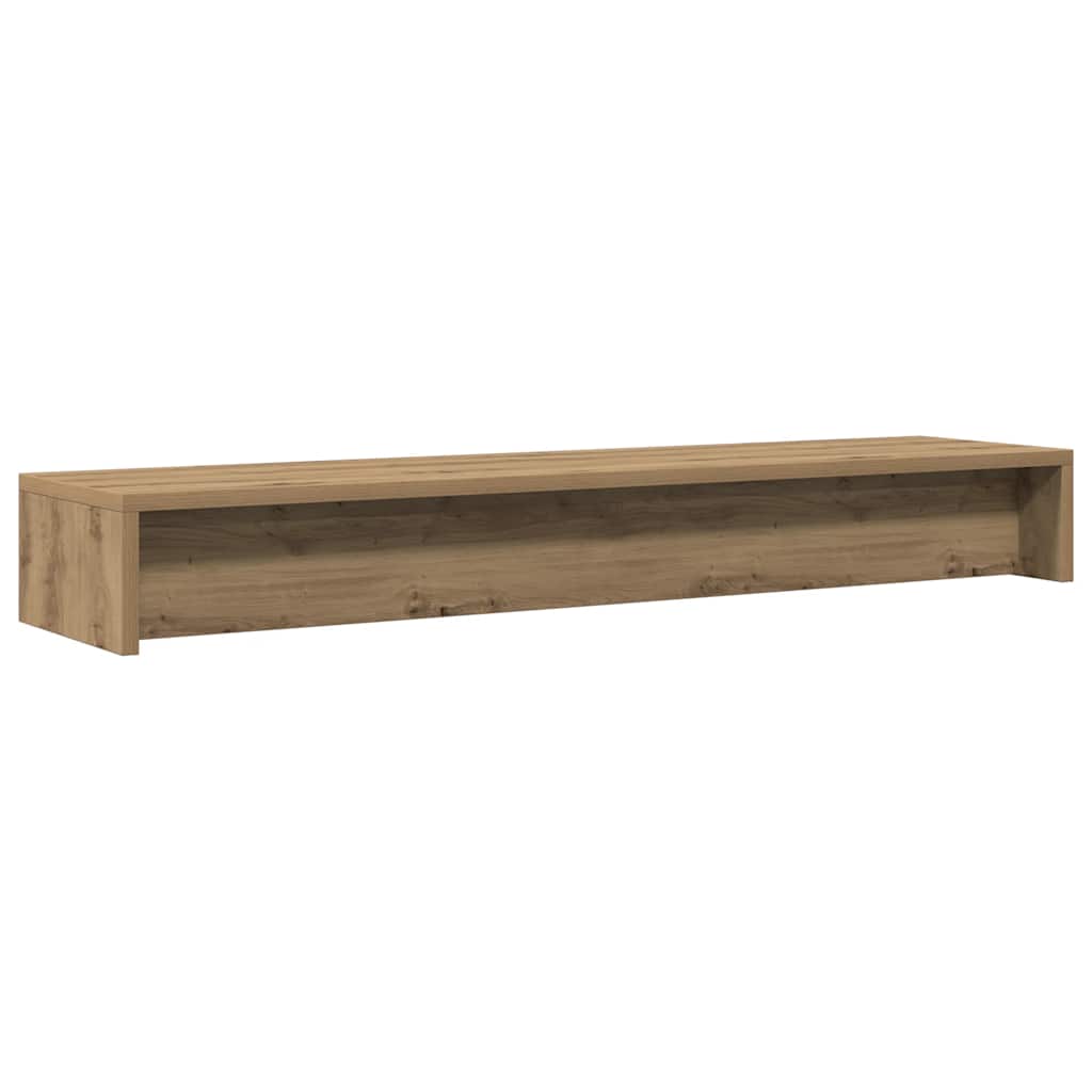 monitorállvány kézműves tölgyfa 100 x 24 x 13 cm redőzött fa