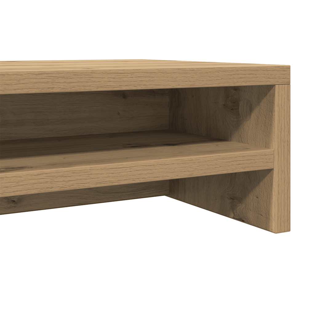 monitorállvány kézműves tölgyfa 100 x 24 x 13 cm redőzött fa