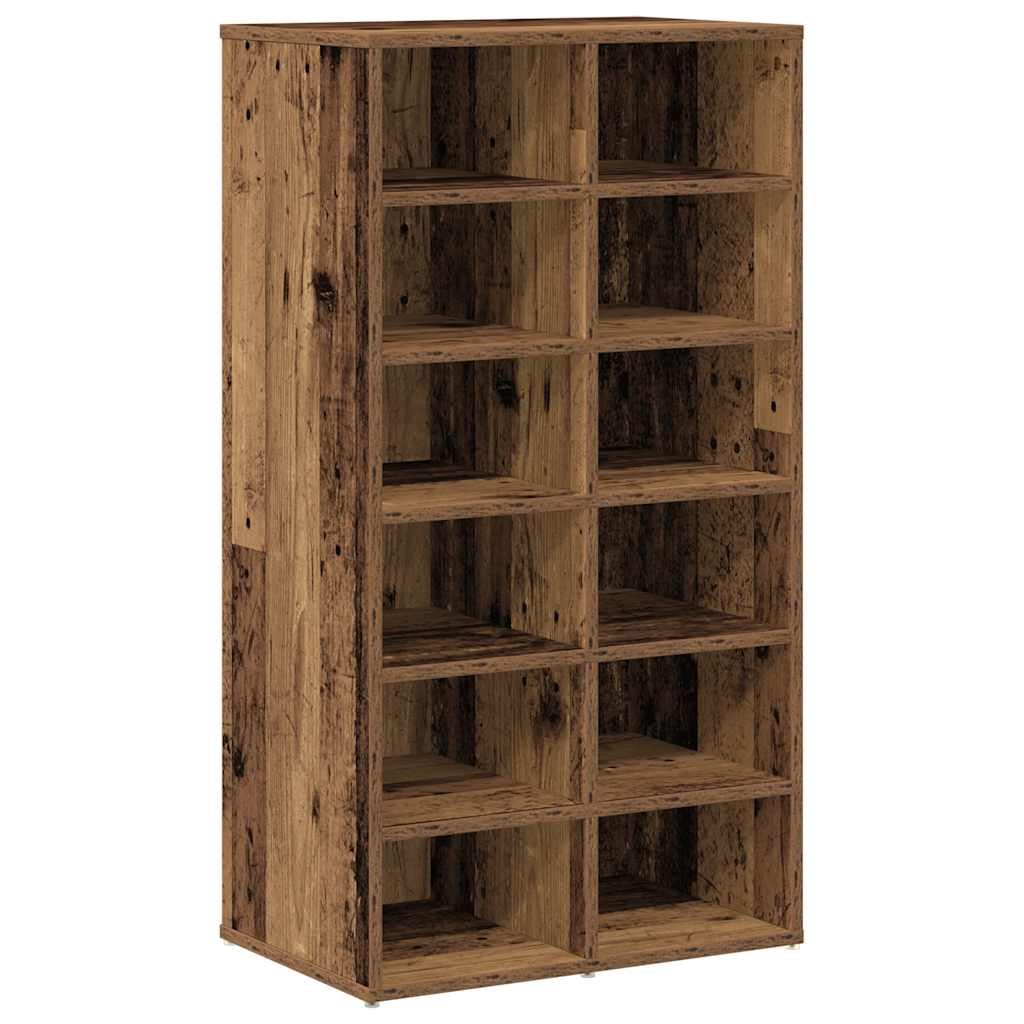 antik fa szerelt fa cipőtartó 54x34x100,5 cm
