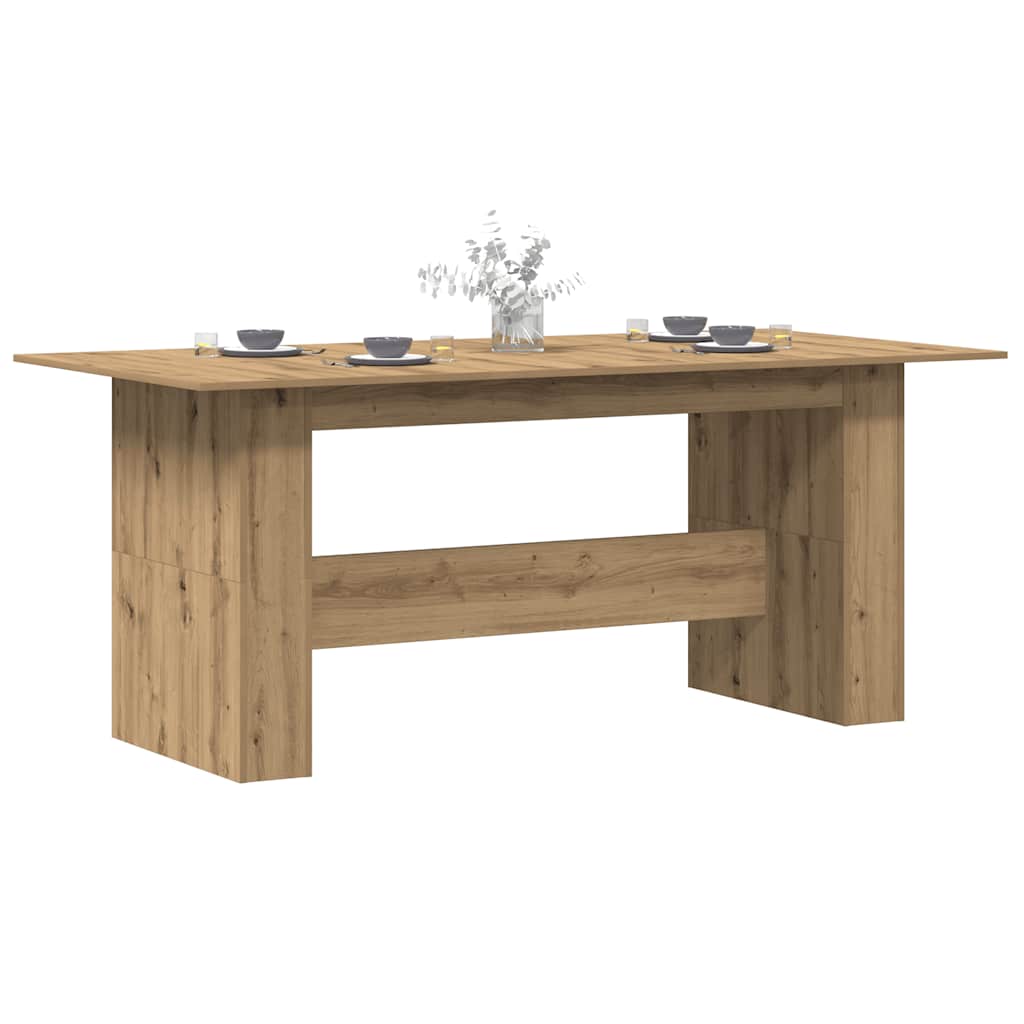 kézműves tölgy színű szerelt fa étkezőasztal 180x90x76 cm