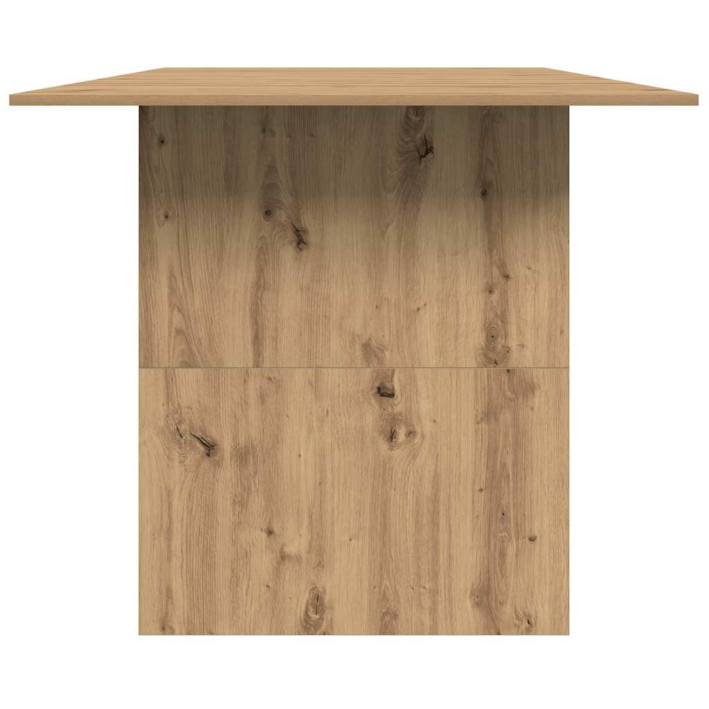 kézműves tölgy színű szerelt fa étkezőasztal 180x90x76 cm
