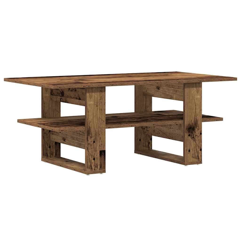 antik fa színű szerelt fa dohányzóasztal 102 x 55 x 42 cm