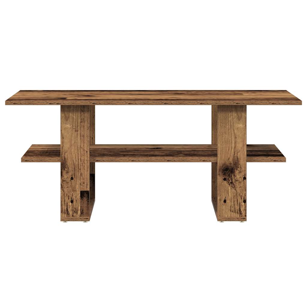 antik fa színű szerelt fa dohányzóasztal 102 x 55 x 42 cm