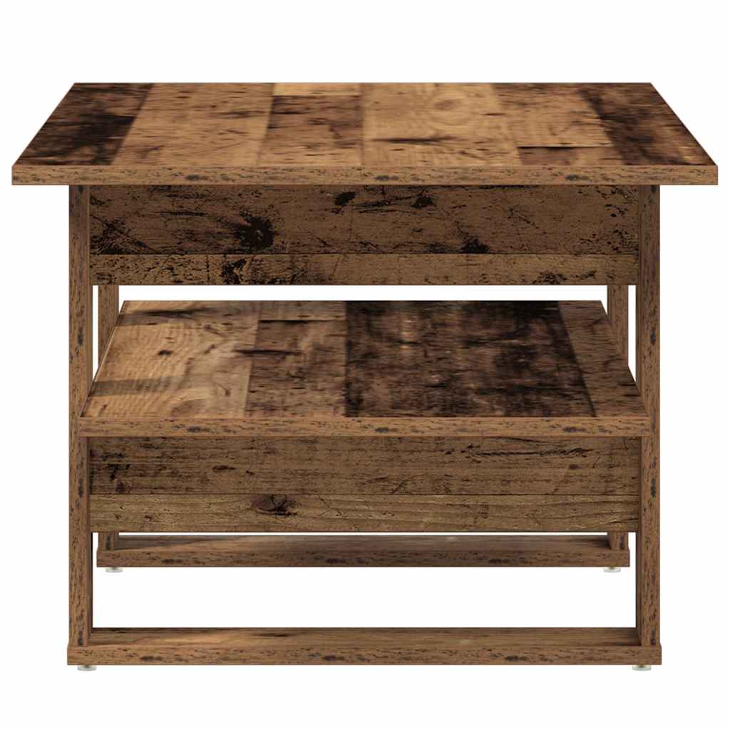 antik fa színű szerelt fa dohányzóasztal 102 x 55 x 42 cm