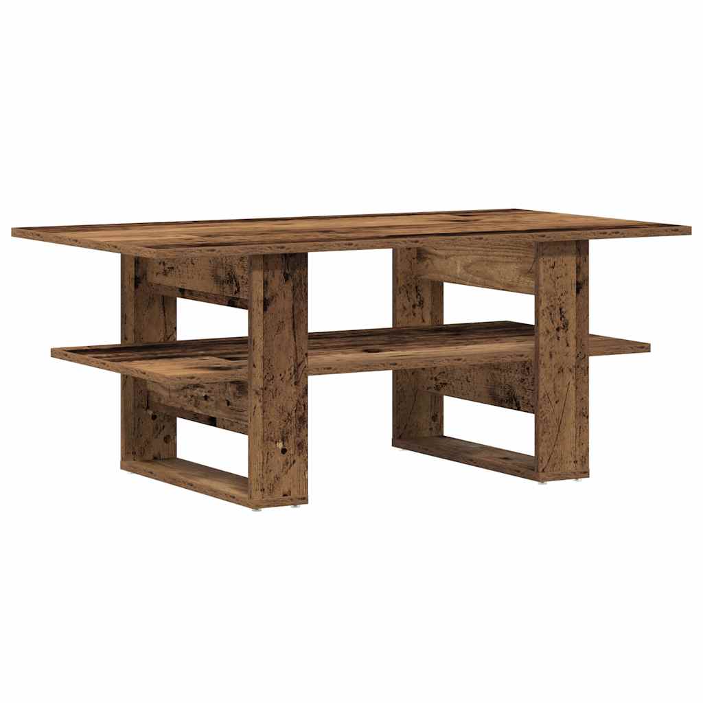 antik fa színű szerelt fa dohányzóasztal 102 x 55 x 42 cm