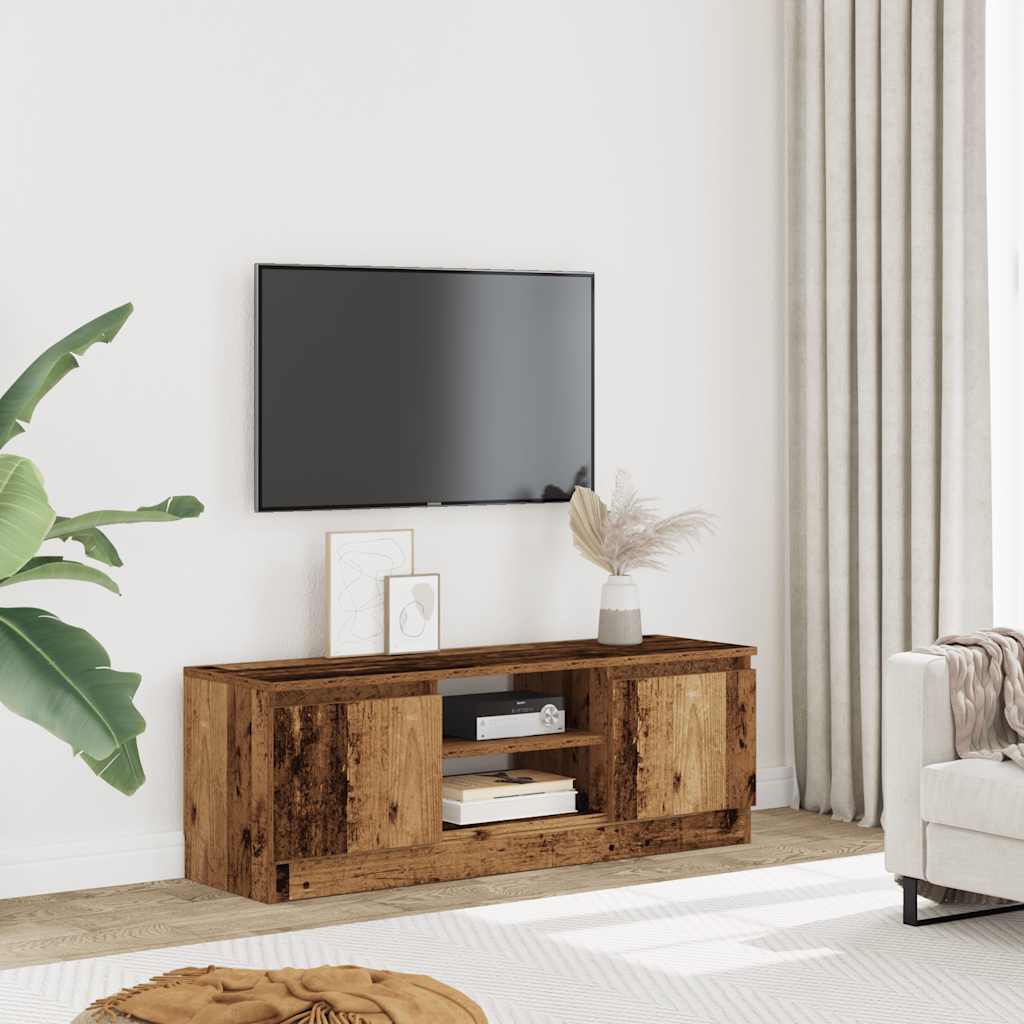 antik fa színű szerelt fa TV-szekrény 102x30x36 cm