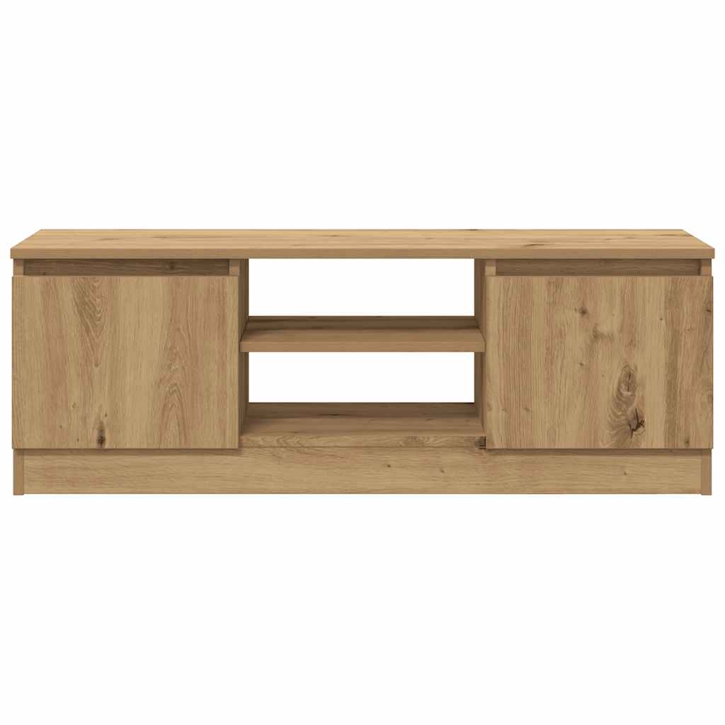 kézműves tölgy színű szerelt fa TV-szekrény 102x30x36 cm