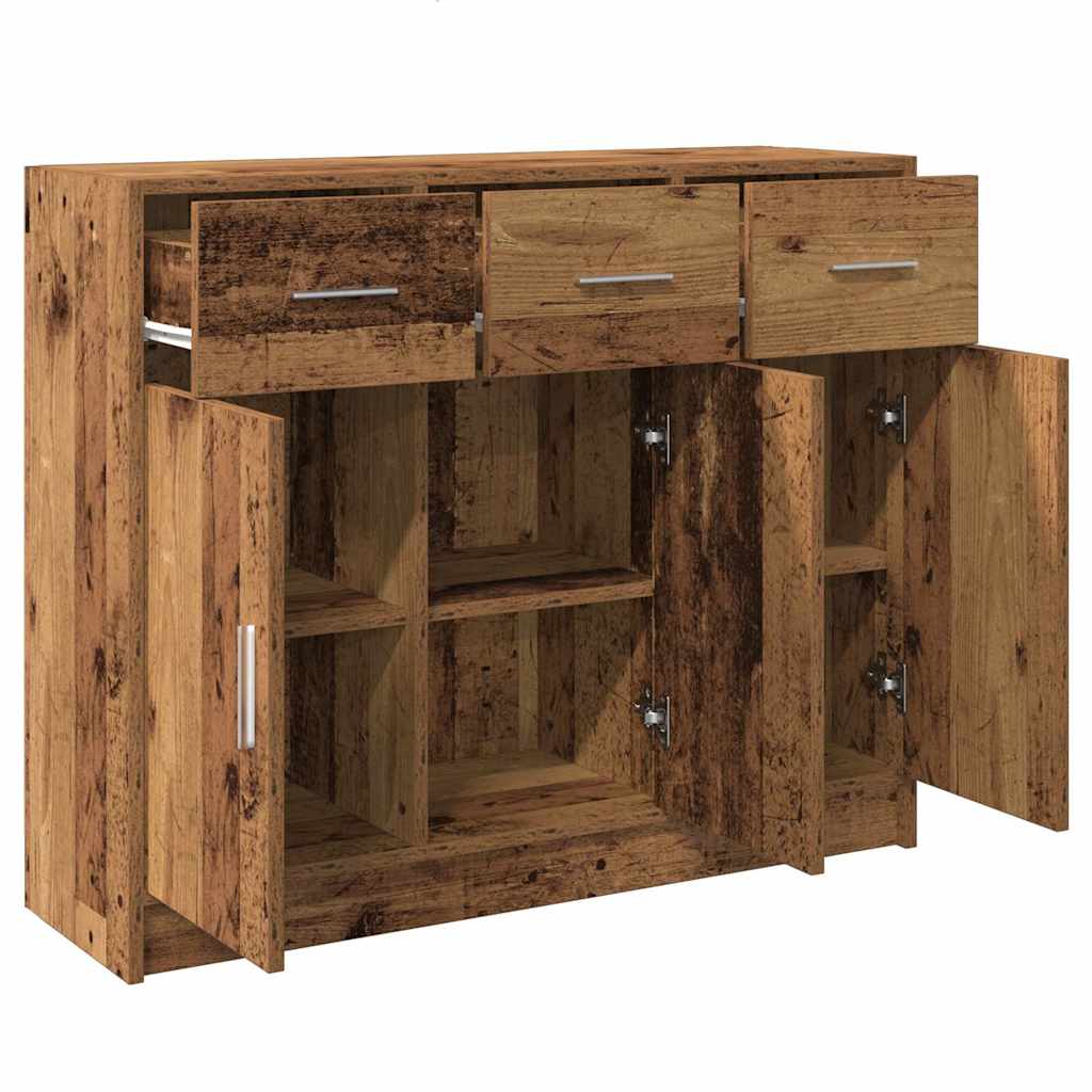 antik fa színű szerelt fa tálalószekrény 91x28x75 cm