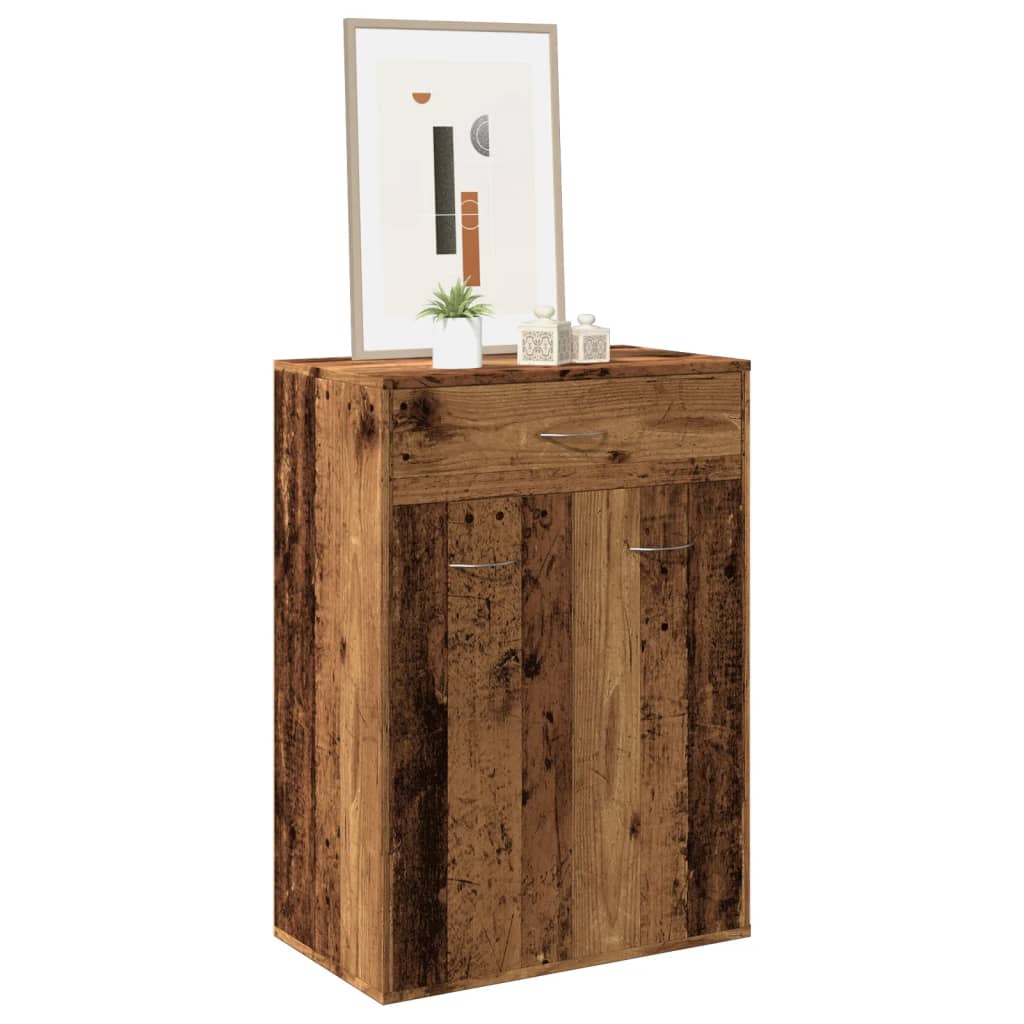 antik fa színű szerelt fa cipősszekrény 60 x 35 x 84 cm