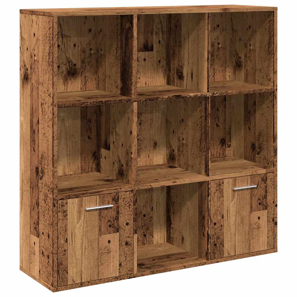 antik fa színű szerelt fa könyvszekrény 98 x 29 x 97,5 cm