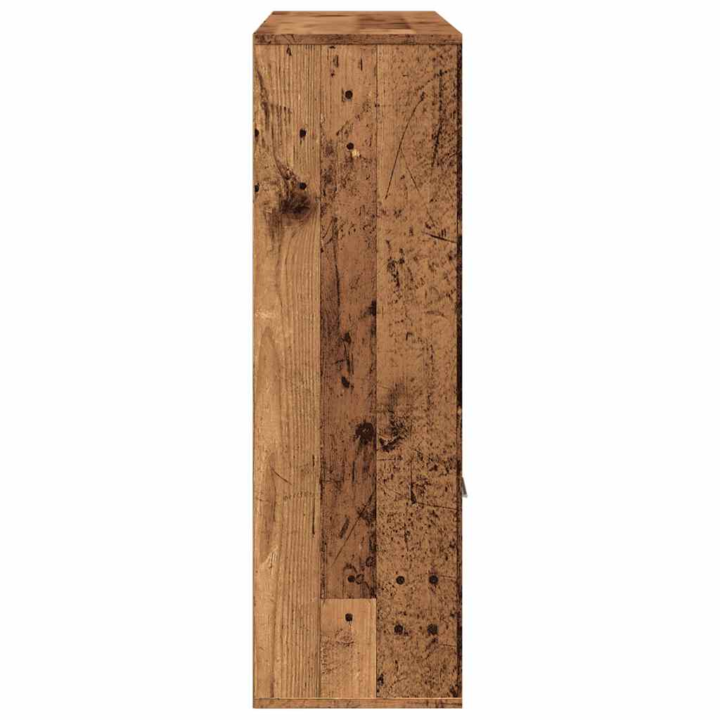 antik fa színű szerelt fa könyvszekrény 98 x 29 x 97,5 cm