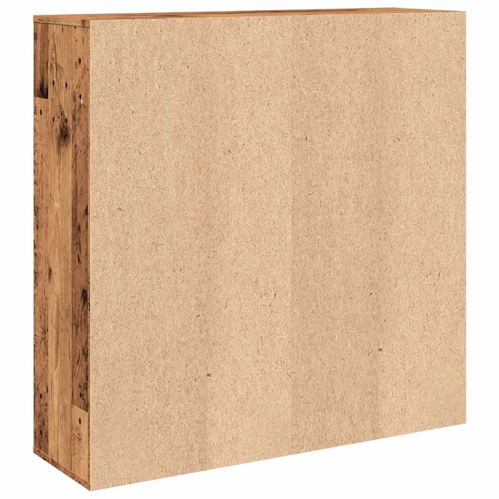 antik fa színű szerelt fa könyvszekrény 98 x 29 x 97,5 cm