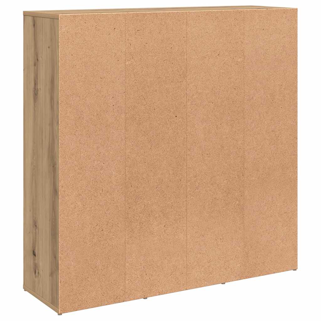 kézműves tölgy színű szerelt fa könyvszekrény 98x29x97,5 cm