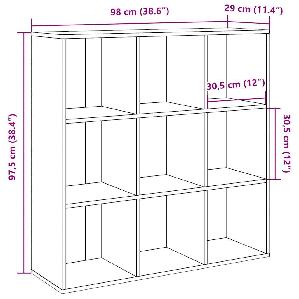 antik fa színű könyvszekrény 98 x 29 x 97,5 cm