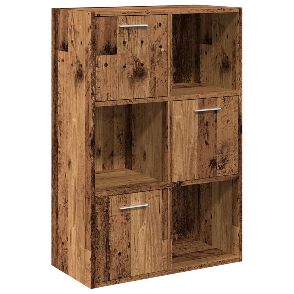 antik fa színű szerelt fa könyvespolc 60,5 x 30 x 90 cm