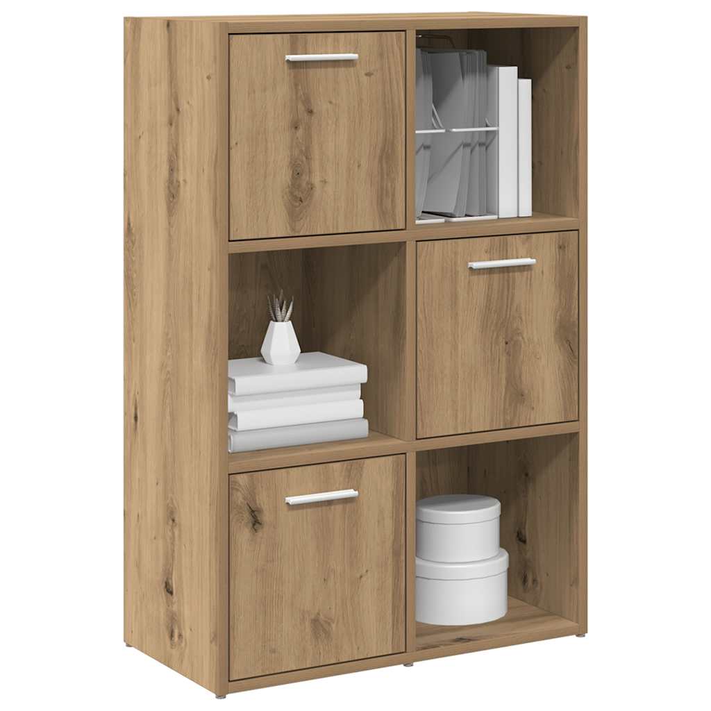 kézműves tölgy színű szerelt fa könyvespolc 60,5 x 30 x 90 cm