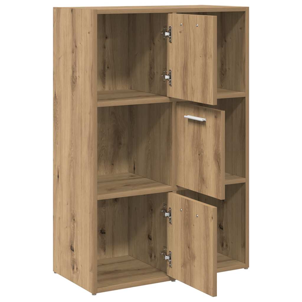 kézműves tölgy színű szerelt fa könyvespolc 60,5 x 30 x 90 cm