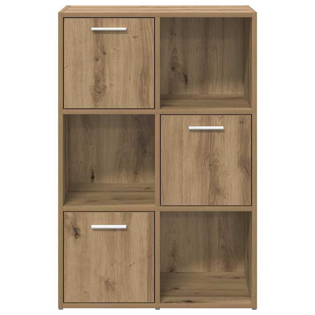 kézműves tölgy színű szerelt fa könyvespolc 60,5 x 30 x 90 cm