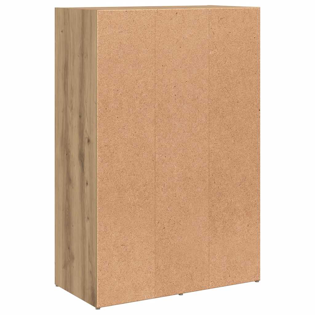 kézműves tölgy színű szerelt fa könyvespolc 60,5 x 30 x 90 cm