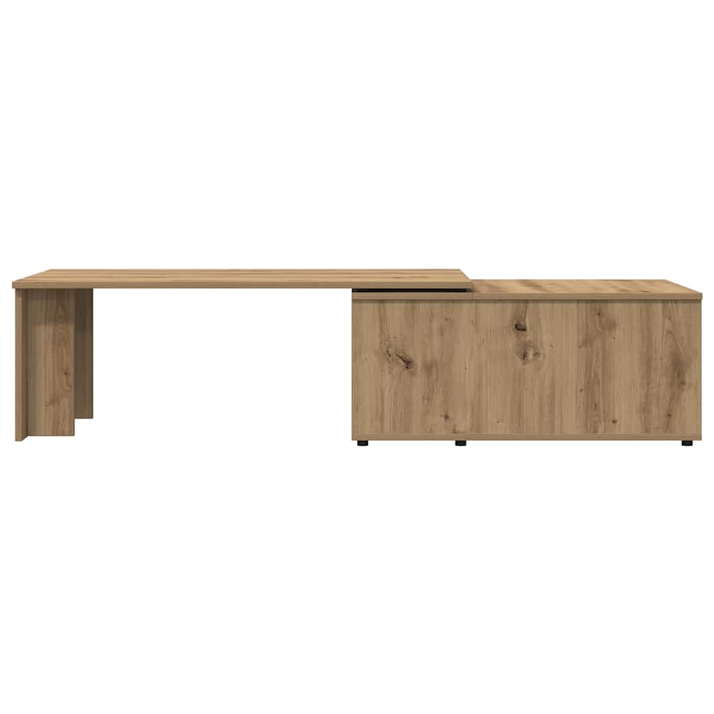 kézműves tölgy színű szerelt fa dohányzóasztal 150x50x35 cm