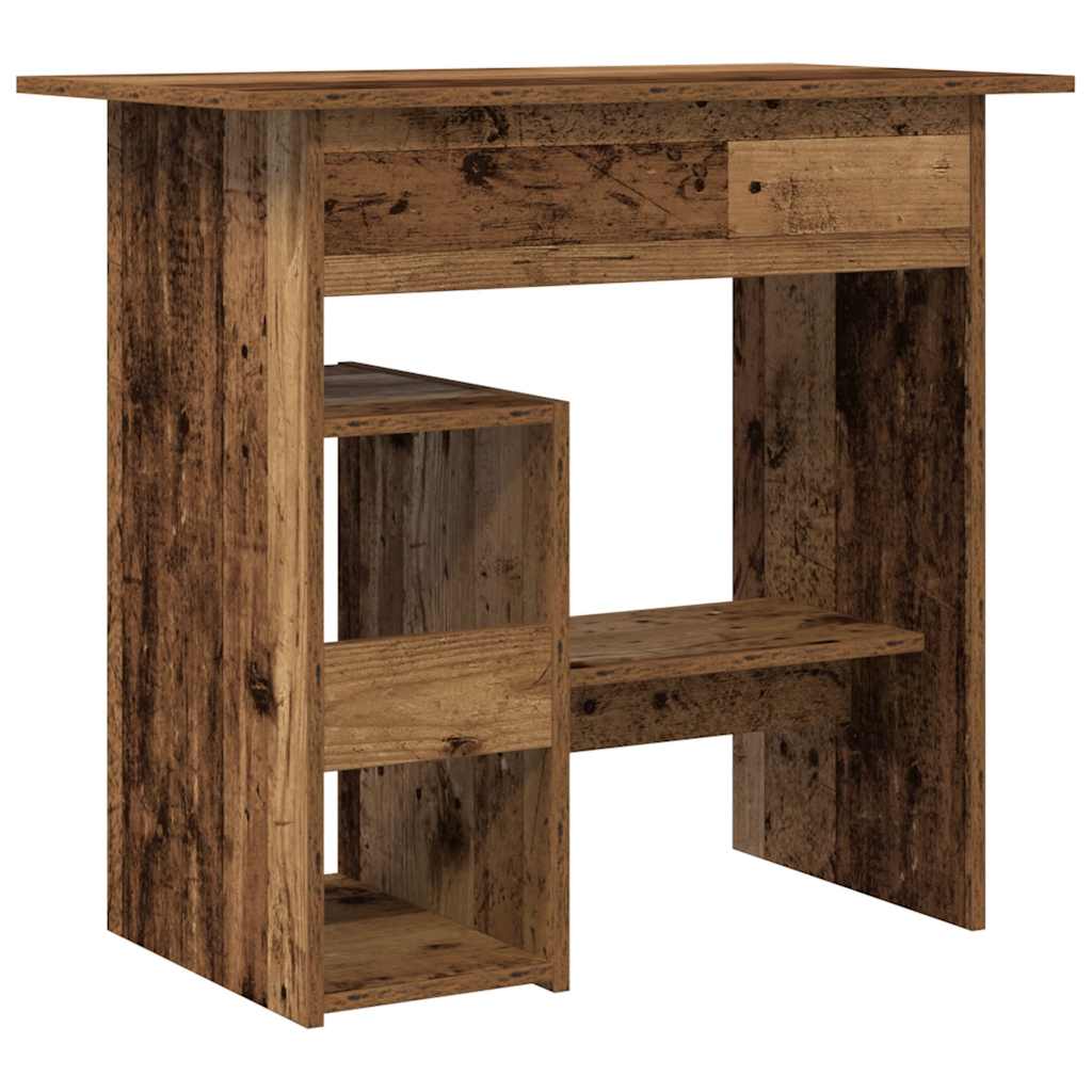 antik fa színű szerelt fa íróasztal 80 x 45 x 74 cm