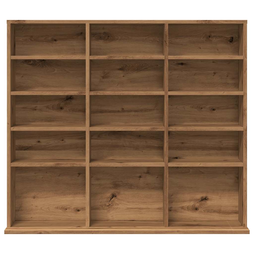 kézműves tölgy színű szerelt fa CD-szekrény 100 x 23 x 89,5 cm
