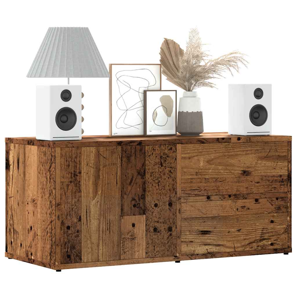 antik fa színű szerelt fa TV-szekrény 80x34x35,5 cm