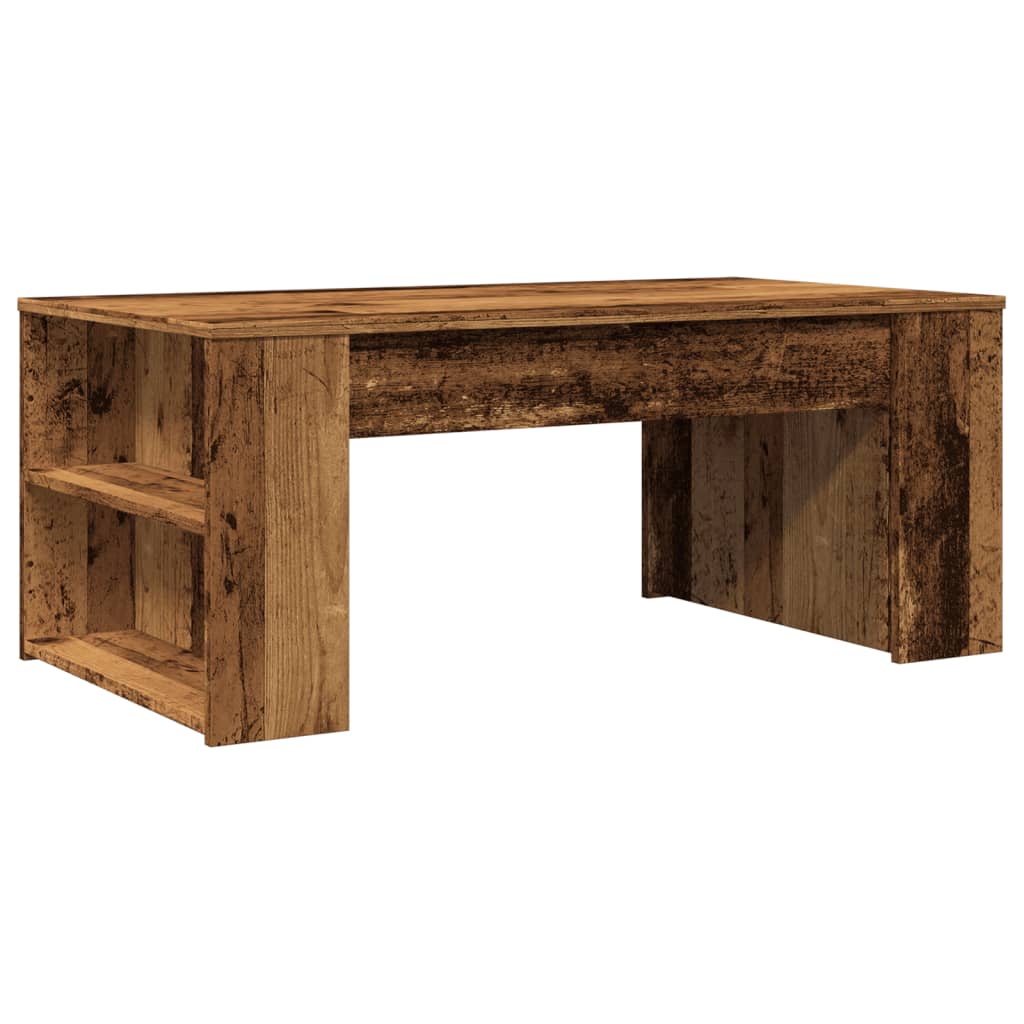 antik fa színű szerelt fa dohányzóasztal 102 x 55 x 42 cm