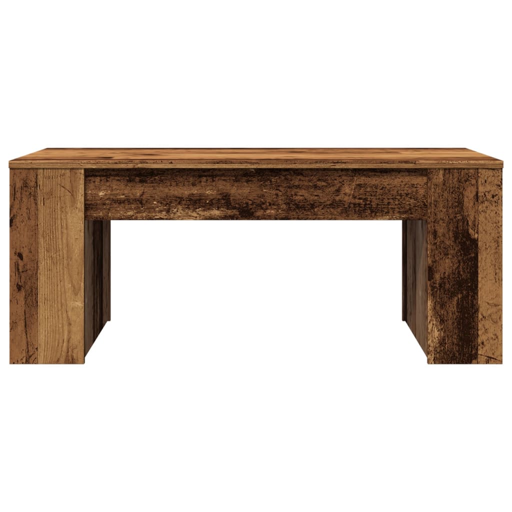 antik fa színű szerelt fa dohányzóasztal 102 x 55 x 42 cm