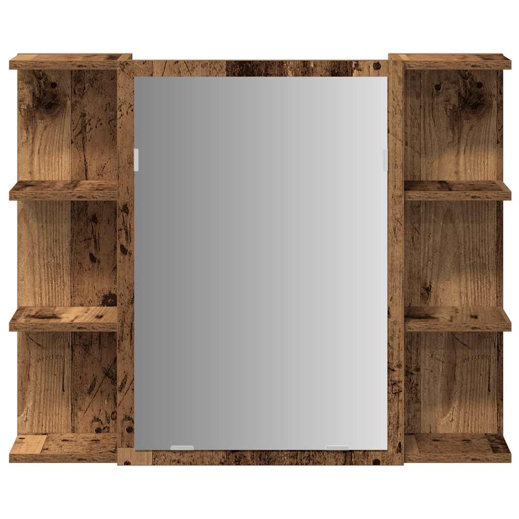 Fürdőszoba tükörszekrény régi fa 80x20,5x64 cm Gépelt fa