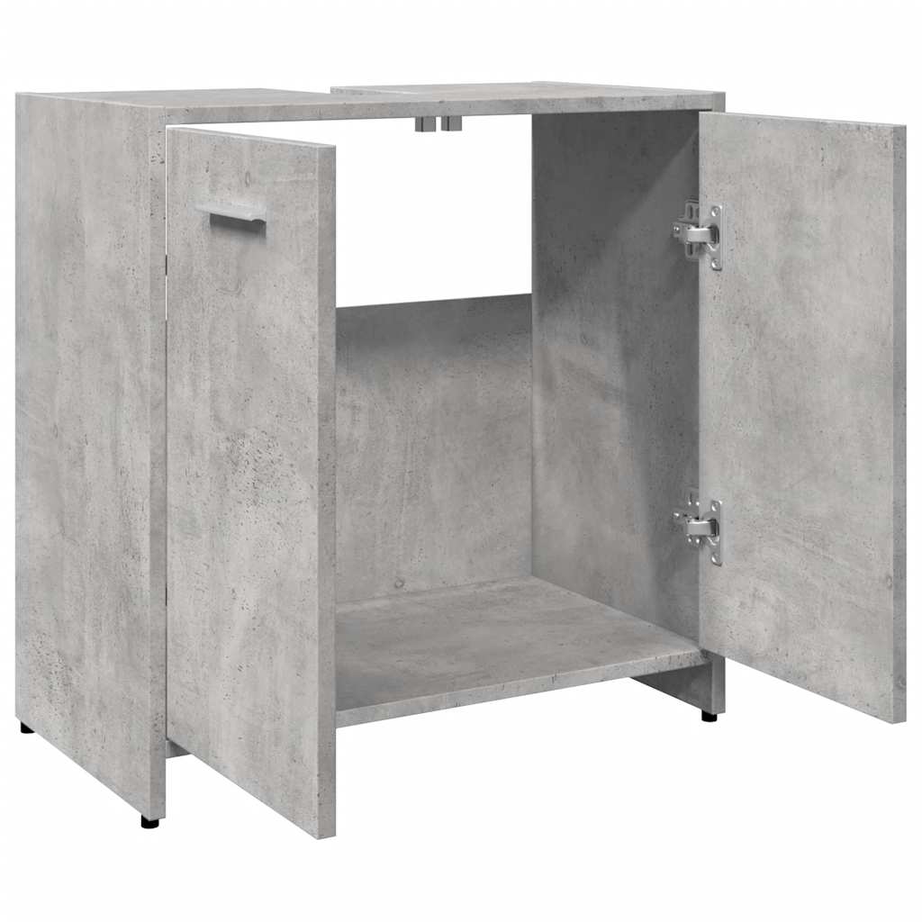 Fürdőszoba mosdószekrény beton szürke 60x33x60 cm Gépelt fa