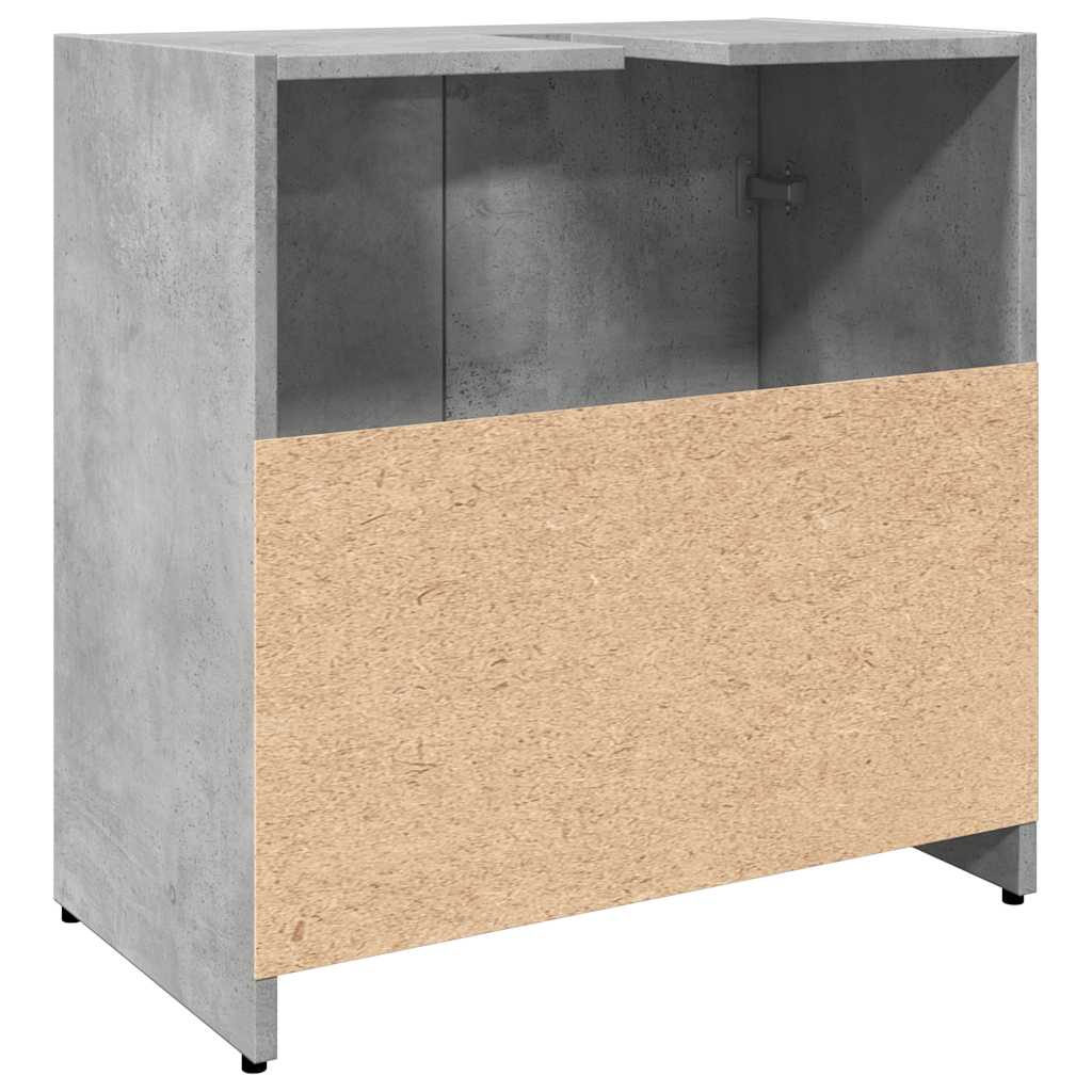 Fürdőszoba mosdószekrény beton szürke 60x33x60 cm Gépelt fa