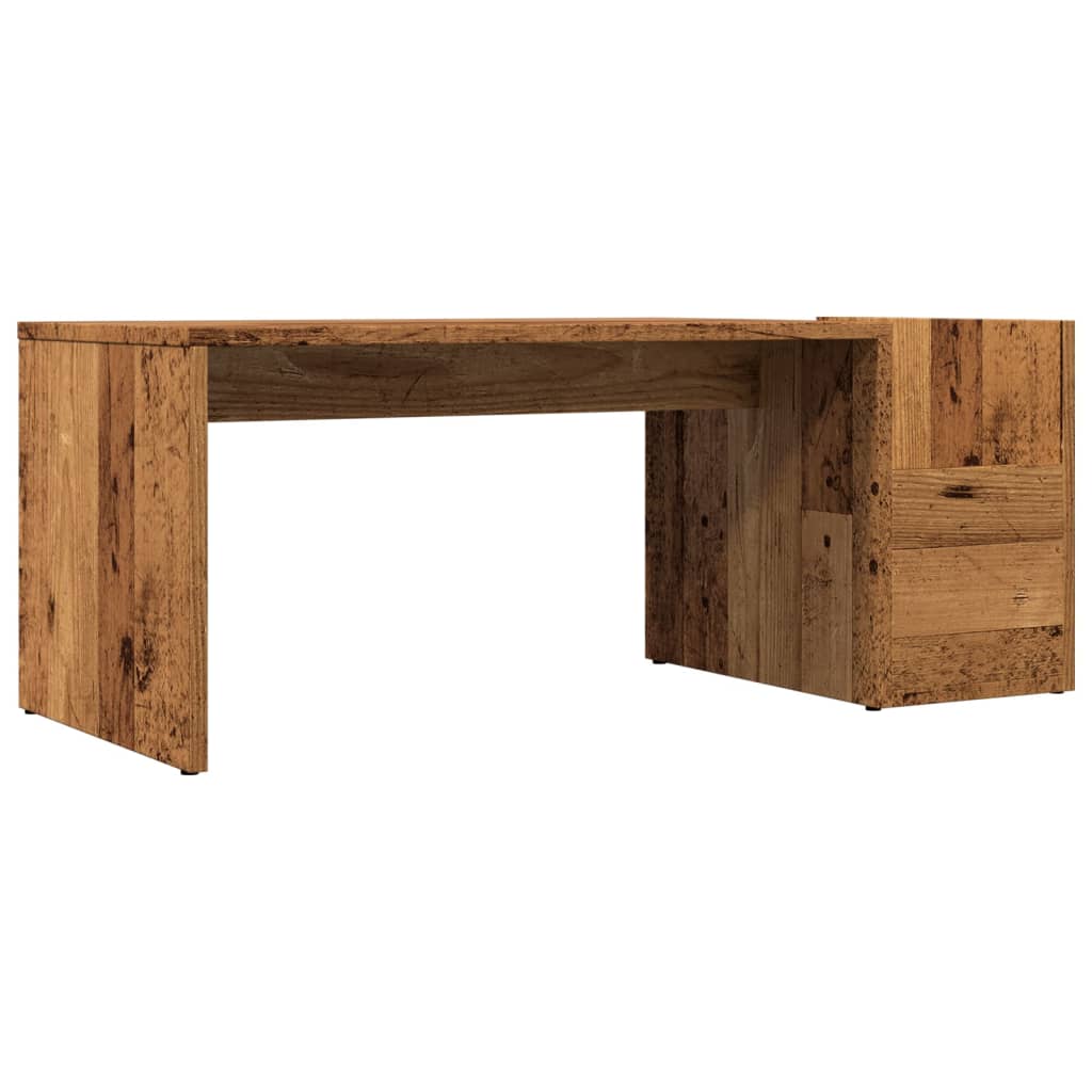 antik fa színű szerelt fa dohányzóasztal 90 x 45 x 35 cm