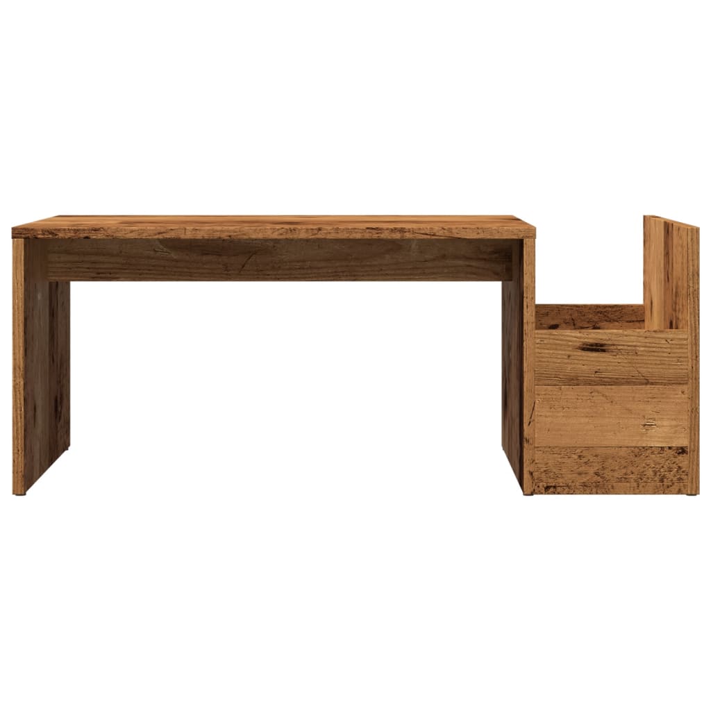 antik fa színű szerelt fa dohányzóasztal 90 x 45 x 35 cm